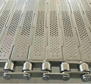 SUS304 Paslanmaz Çelik Metal Delikli Zincir Plakalı Konveyör Bant