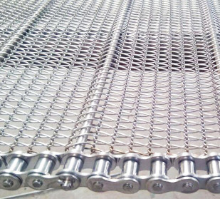400mm 500mm Metal Hasır Konveyör Zincirli Düz Esnek Bant