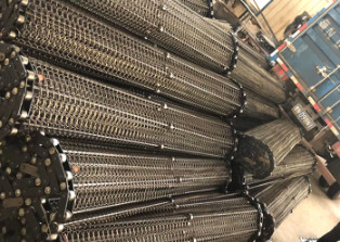 316 Paslanmaz Çelik Elmas Şekli Metal Hasır 3.4 Genişletilmiş Metal Çıta Konveyör Bantları