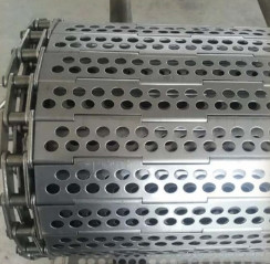 Delikli 430 Paslanmaz Çelik Talaş Konveyör Zincir Plakalı Bant