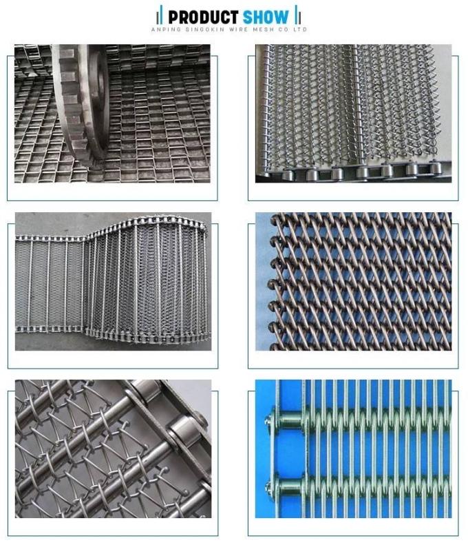 Fırın Tünel Fırın için 0.5mm-4mm Dengeli Spiral SS Hasır Bantlı Konveyör 12