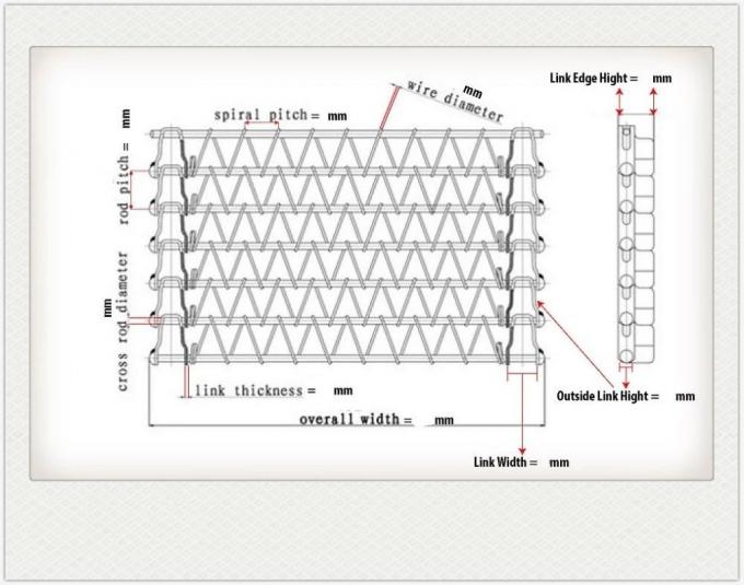 400mm 500mm Metal Hasır Konveyör Zincirli Düz Esnek Bant 1
